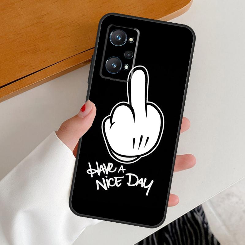 Middle Finger For Realme GT7 GT6 15 Pro 10 11 12 13 14 Pro Plus C65 C63 C61 C55 C51 C53 C35 C75 C67 Case