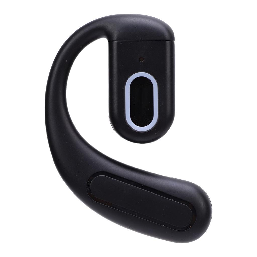 Bluetooth 5.4 Earpiece Noise Cancelling Mic 180mAh Battery Single Ear Headset with Ear Hook for Music Black