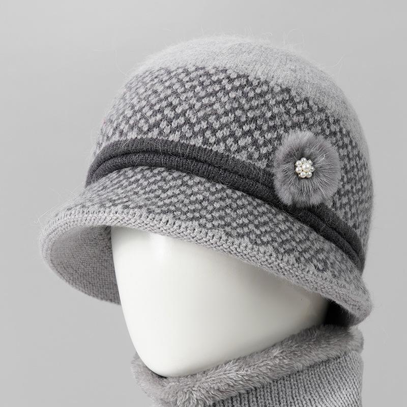 

Шапка Женская Осенне-Зимняя Защита Ушей Теплая Шапка Флис Толстая Защита Ушей Бабушкина Хлопковая Шапка one size is elastic