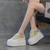 12CM Women's Thick Bottom Sneakers Summer New Style Breathable Slippers Leather Sport Casual Slip-On Shoes Comfortable All-Match
