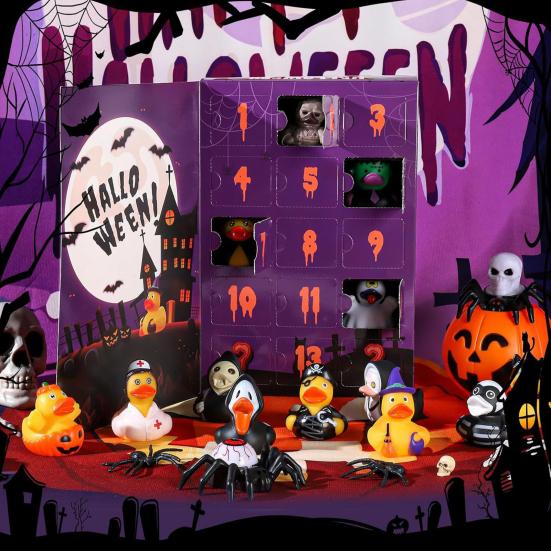 Halloween Advent Calendar 13 Horror Ducks 12 Mysterious Characters New Year Calendar Thrilling Rubber Duck Calendar Box