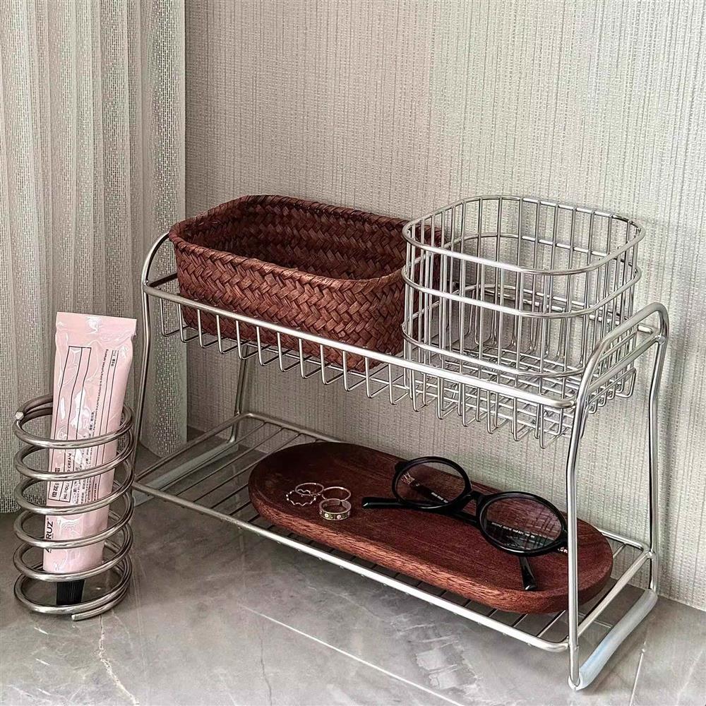 Stainless Steel Bathroom Vanity Organizer Shelf