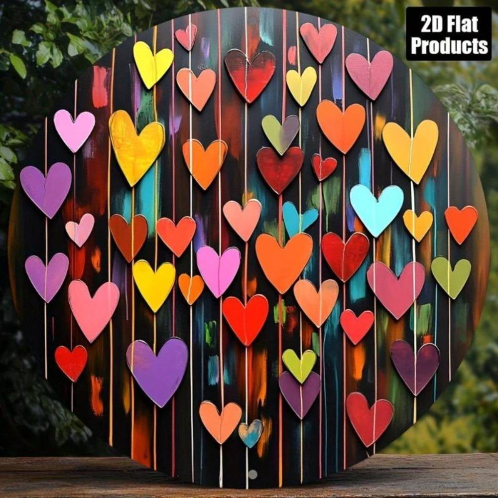 Vibrant Heart Aluminum Metal Tin Sign Wall Art Decor For Home Bar Cafe Valentine Gift