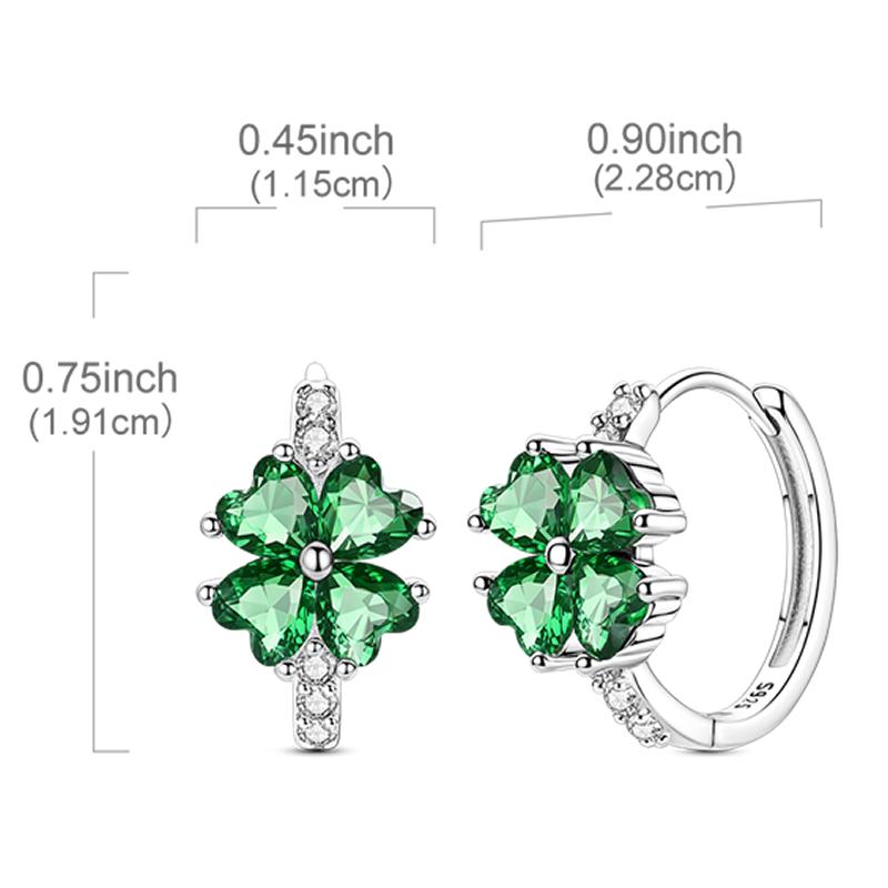 Four-leaf Clover Earrings Women 925 Silver CZ Zircon Jewelry Ear Studs Sparkling Pave Earring Wedding Anniversary Gifts