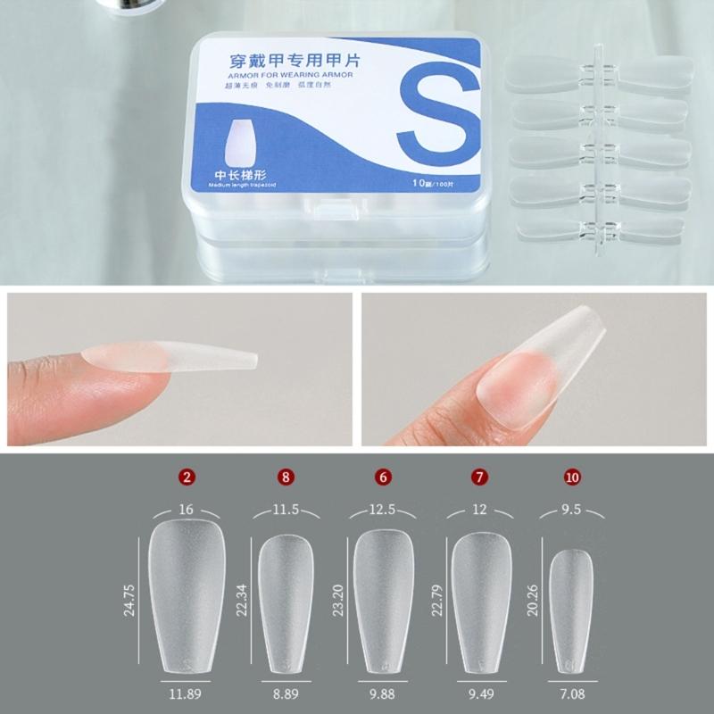 

100Pcs Fake Nails Full Cover Long Coffin Ballerina Fake Nails 9 Size For Nail 1