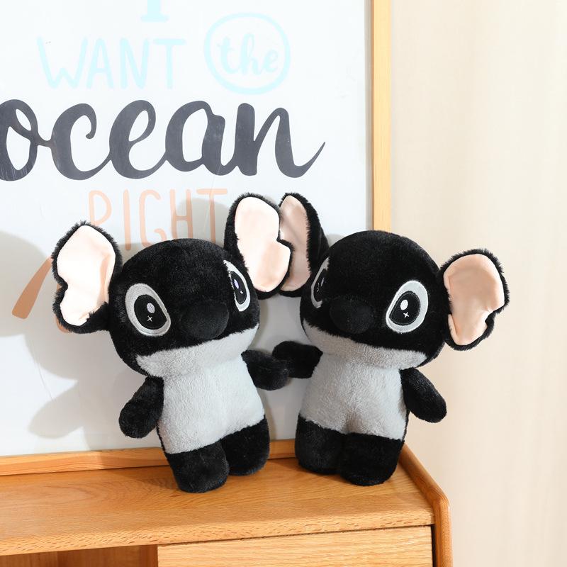 Japanese Luo Xiaohei Black Cat Plush Keychain - Cute, Big-Eyed Doll Pendant