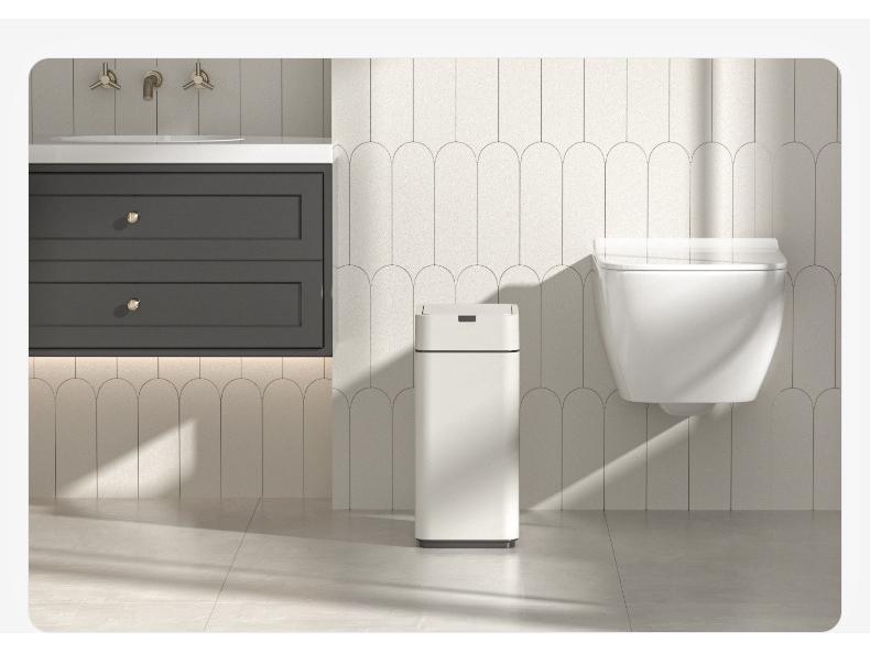 Large Capacity High-Legged Smart Sensor Trash Can with Lid for Kitchen, Bathroom, and Office