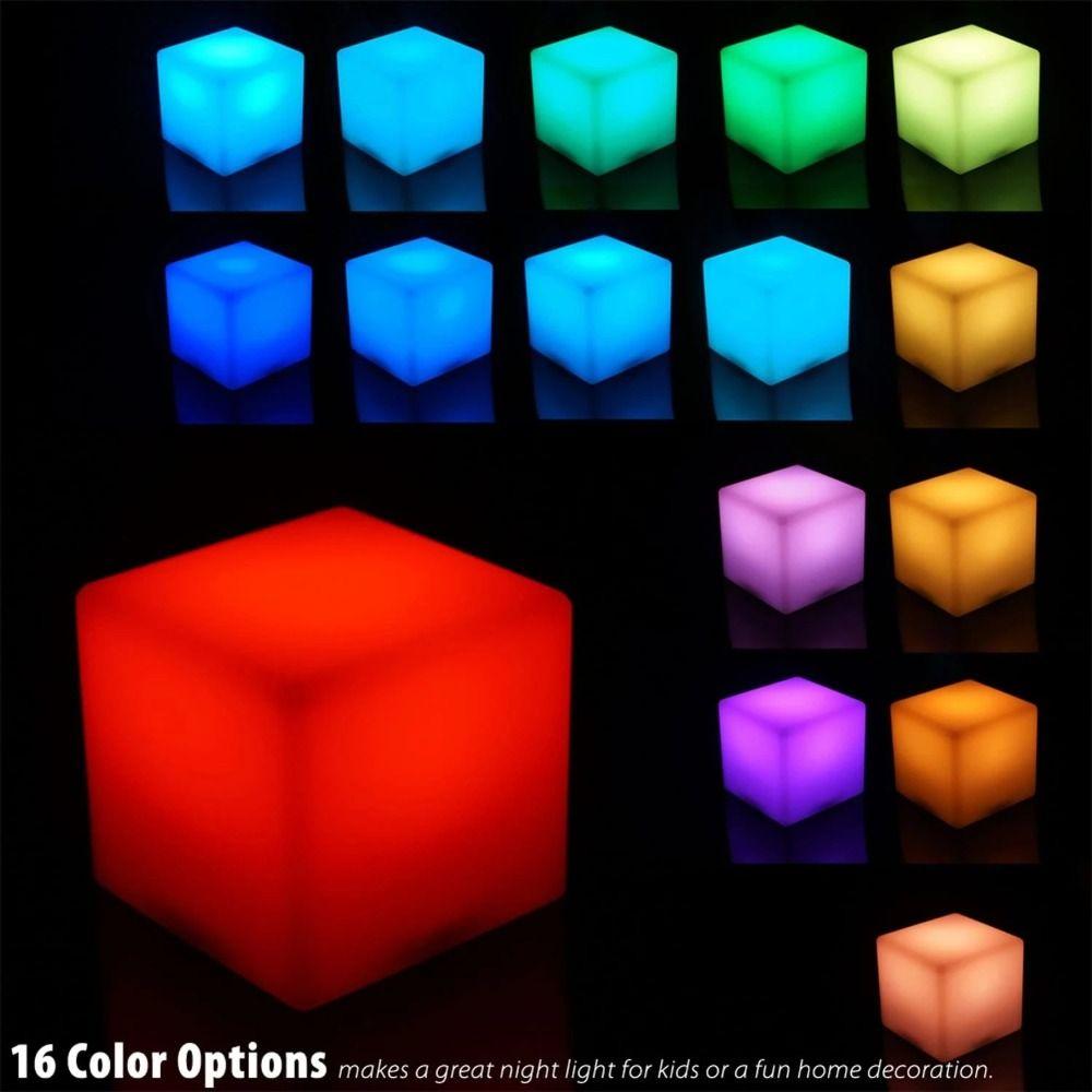 Mini Led Cube Light Colorful Atmosphere Light Desk Decorative Square Night Light  Garden Hotel