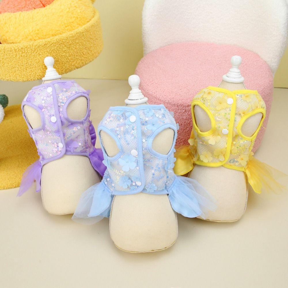 Sweet Summer Pet Princess Skirt Soft Pet Clothes Pet Chest Strap Dog Dress  Wedding