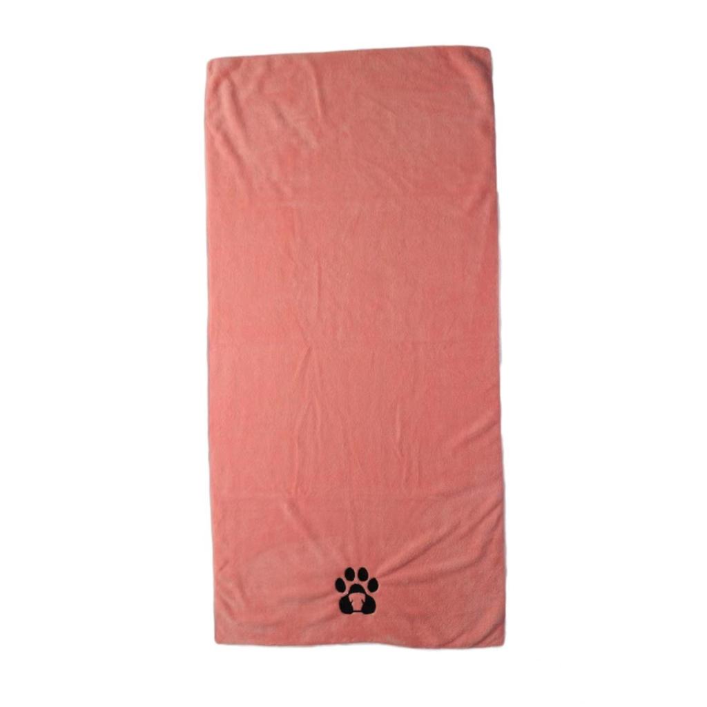 Thickened Embroidered Microfiber Coral Fleece Dog Bath Towel - Absorbent & Soft