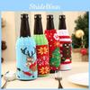 Elegant Knitted Christmas Beer Bottle Sleeve With Charming Gingerbread Man And Tree Patterns For Seasonal Celebrations