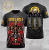 T-shirt 3D Guns N Roses Tour 2026 Per i Fan