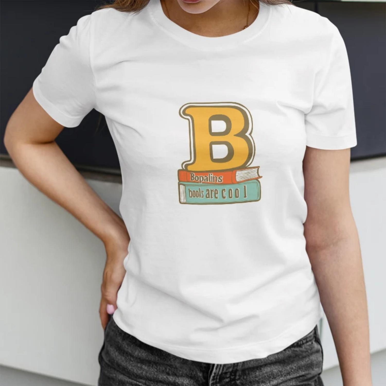 

Women s Casual White T-Shirt with Colorful Letter B Print - Comfortable Short Sleeve Tee for Spring and Summer XXXXXL