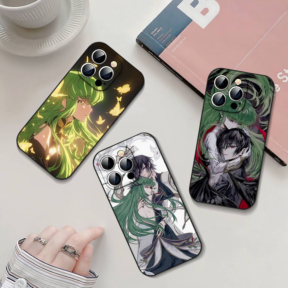 Amine C-Codes G-Geass Black Phone Case That Fits For IPhone 17,16,15,11,13,14 Pro Max,Plus,X,Xr,Xs Max,13Mini