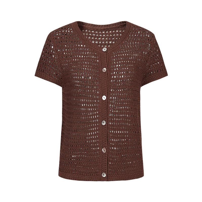 JIUZI ANNACAU Hollow Out Knit Cardigan L