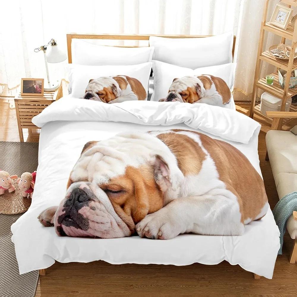 2014 Cute Dog Bedding Set Single Twin Full Queen King Size Pet Dog Bed Set Teenager Bedroom Duvetcover Sets 3D Print