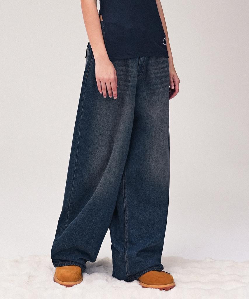 AVANDRESS Vintage Front Washed Wide Denim Pants_2Colors