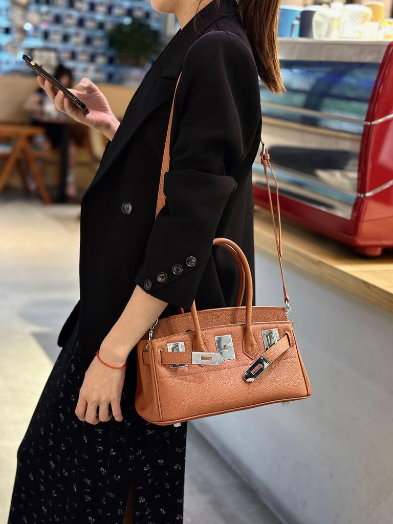 Platin Damen Herbst/Winter 2025 Französische Mode Kelly Crossbody Handtasche - Großes Fassungsvermögen