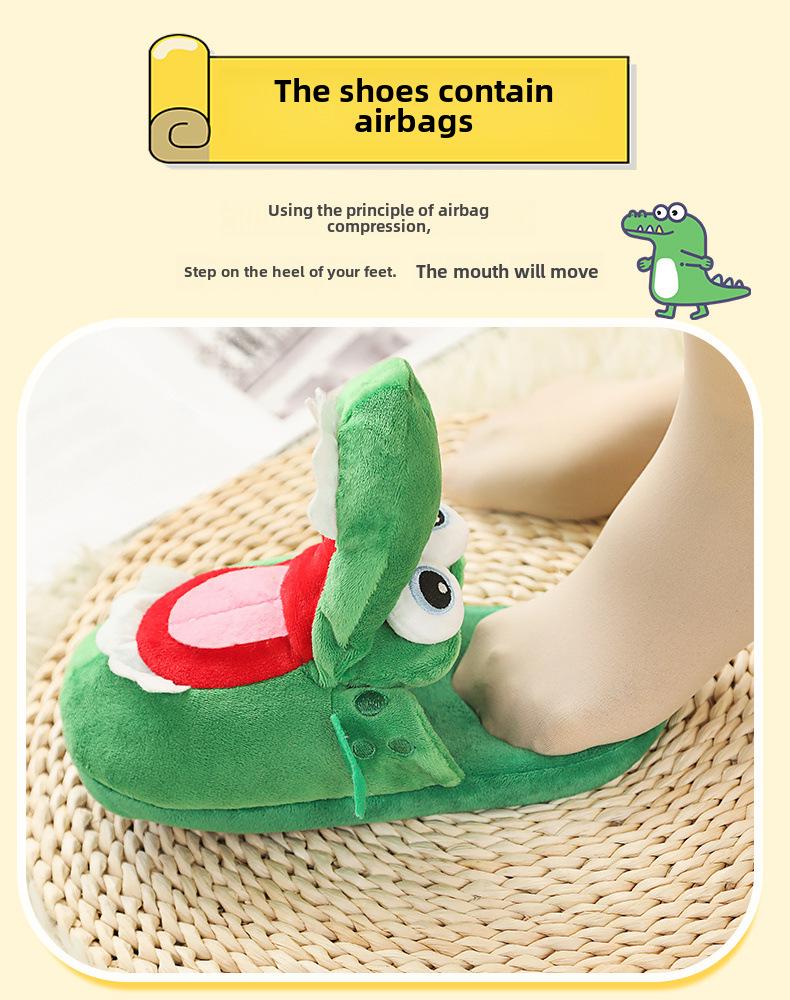 TikTok Style Funny Crocodile Mouth-Opening Fish Slippers - Xiao Di Crocodile Slippers for Dancing
