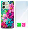 Etui Do Oppo A5 Pro Obudowa Foto Case Plecki Grafika Kwiaty + Szkło 9H