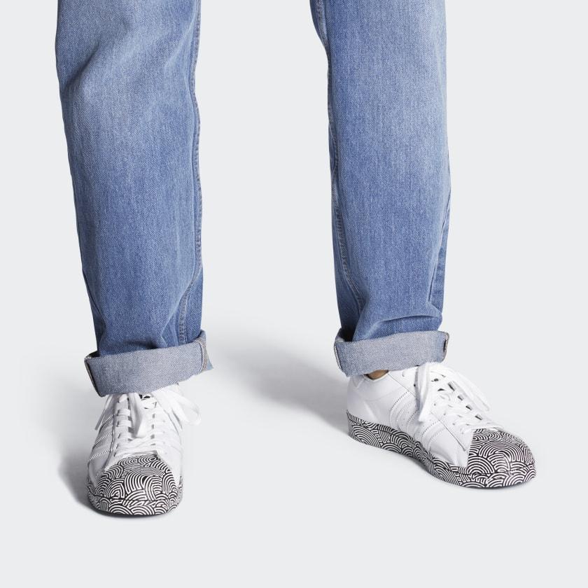 Hirocoledge x adidas Superstar Takahashi Hiroko - Białe Czarne Sneakersy Unisex Cloud-White Core-Black Signal-Pink FY1588