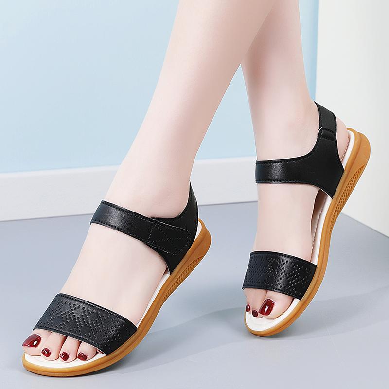 

Женские черные босоножки на танкетке, летние белые нарядные босоножки с открытым носком, повседневные босоножки на толстой подошве и каблуке-платформе, большие размеры 37 чёрный