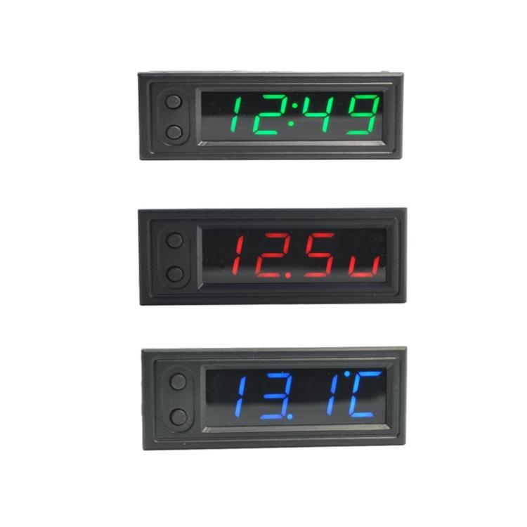 3 In 1 Car High-precision Electronic LED Luminous Clock + Thermometer + Voltmeter
