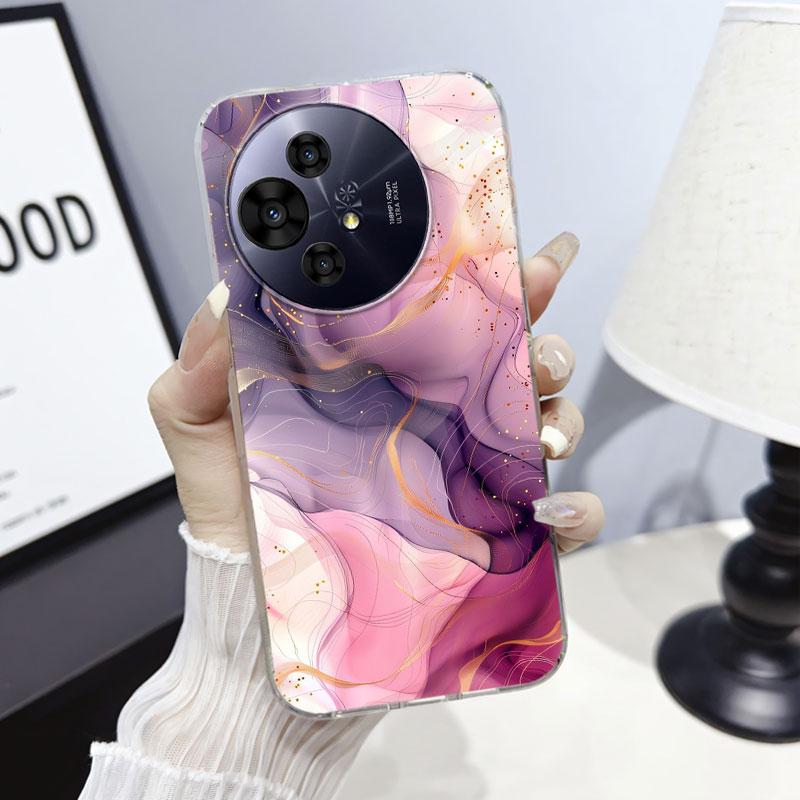 For TCL 50 SE 50 50XE 50XL NxtPaper 5G Case Cover For TCL 505 501 Marble Clear Soft Silicone Phone Case Cartoon Flower Fundas