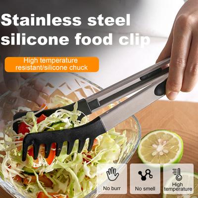 Stainless Steel Noodle Tongs Non-Slip Handle Multifunctional Food Tongs Outdoor Cooking Utensil