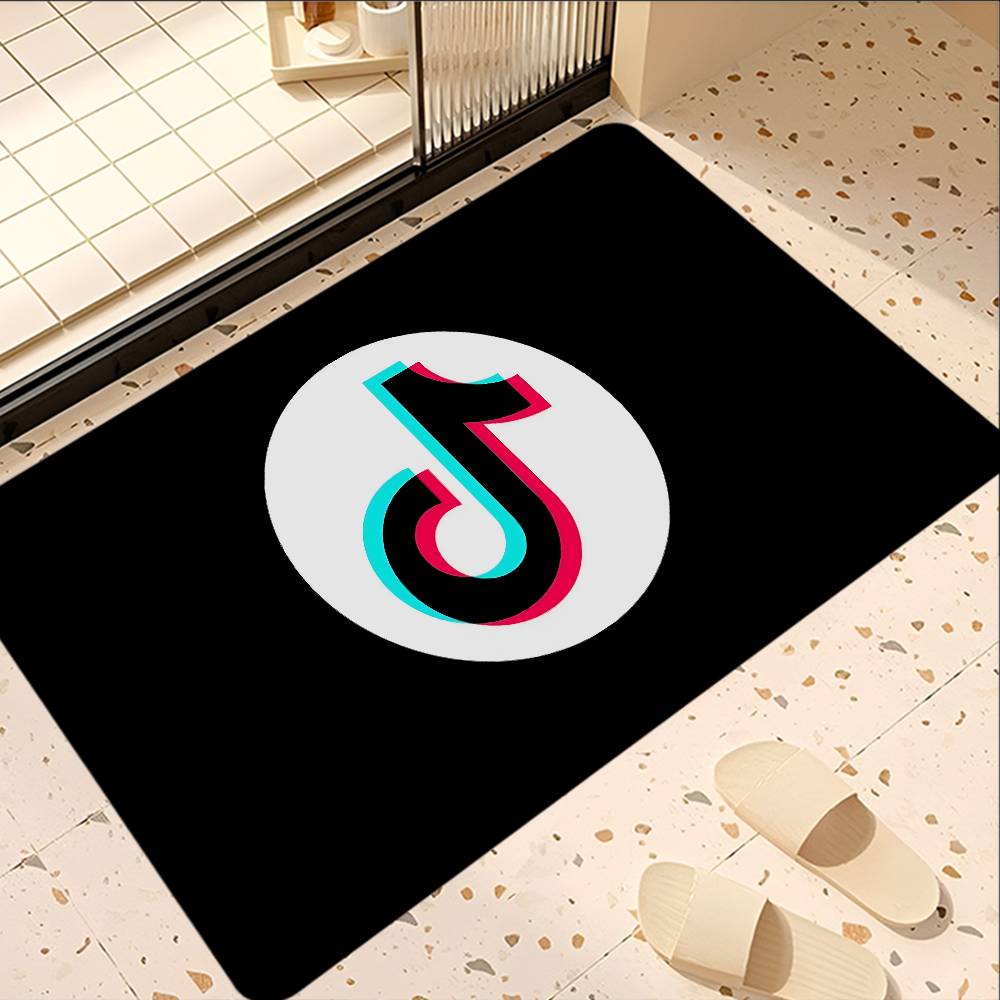 T-TikToks Logo Entrance Door Mat Nordic Style Bedroom Living Room Doormat Home Balcony Anti-Slip Modern Home Decor