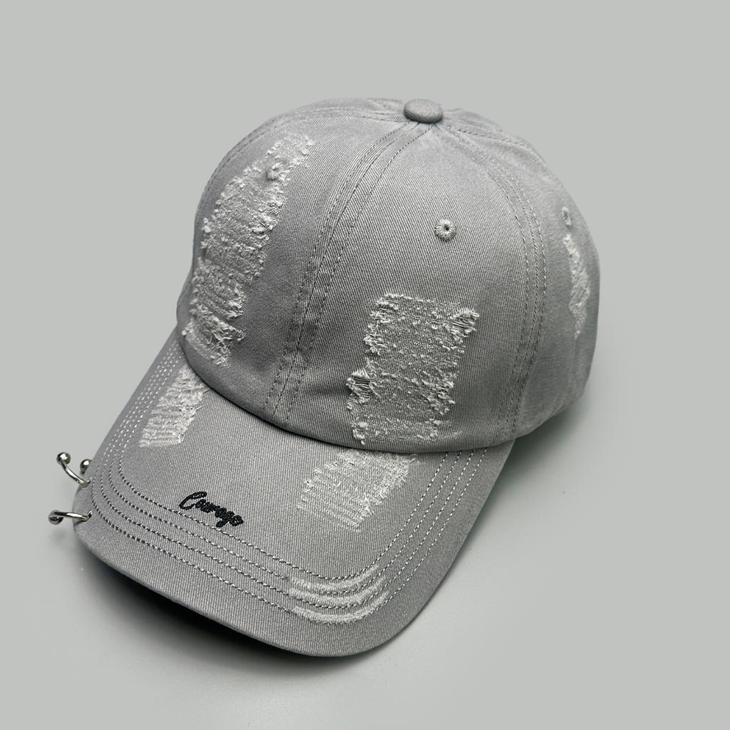 Persönliche Bügel-Ring-Buchstabenstickerei Baseballkappen Neue Unisex-Sonnenblenden Gebrochener Stil Vielseitige Nischenmode Retro Schirmmützen