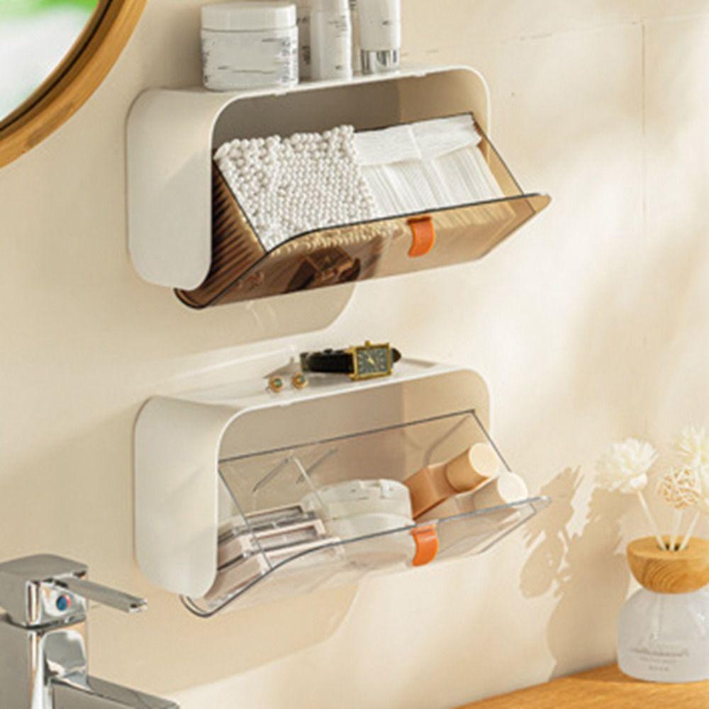 Transparent Cotton Pad Storage Box Plastic Jewelry Storage Shelf Cotton Swab Box  Bathroom