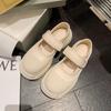 French Vintage Mary Janes Single Shoes 2023 Spring Summer New Small White Shoes Super Thick Soled Canvas Women's Sports Shoes