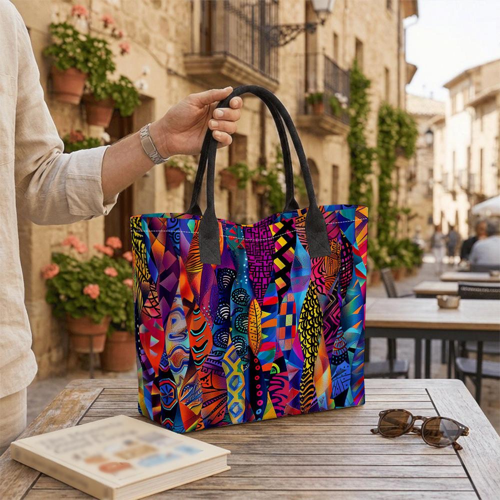 Colorful Tribal Pattern Tote Bag Casual Large Capacity Daily Bag