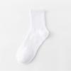 Unisex Mid-Calf White Socks - Versatile, All-Season, Sweat-Absorbing, Thin, Solid Color Ankle-Length