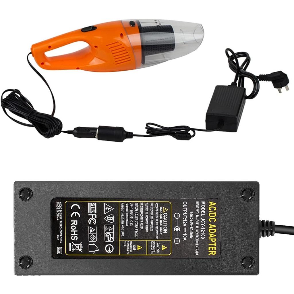 Convertitore adattatore di alimentazione per auto, convertitore di tensione, adattatore da 230 V a 12 V per raddrizzatore per frigorifero con presa accendisigari per lampade a LED e ventilatori