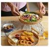 Breakfast Tray Round Wooden Trays Rattan Storage Basket Fruit