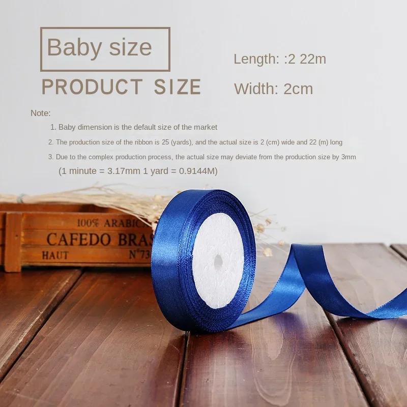 22meters 20mm Faced Satin Ribbon for DIY Silk Satin Ribbons Crafts Bow Handmade Gift Wrap Party Wedding Clothing Accessories