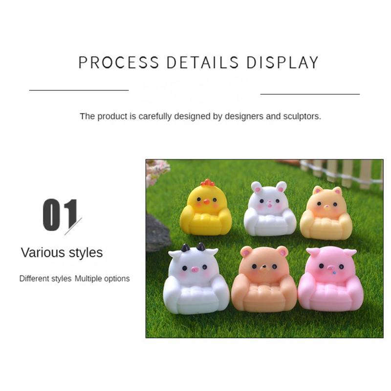 Resin Ornaments Exquisite Workmanship Hand-made Desktop Micro Landscape Animal Ornaments Smooth Durable Gift Sofa Decorations