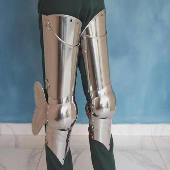 Medieval Steel Full Leg Armor Knight Halloween Costume Cosplay Accessory