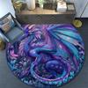 Purple Dragon Round Area Rug,Carpet Rug for Living Room Bedroom Sofa Playroom Decor,Non-slip Floor Mat