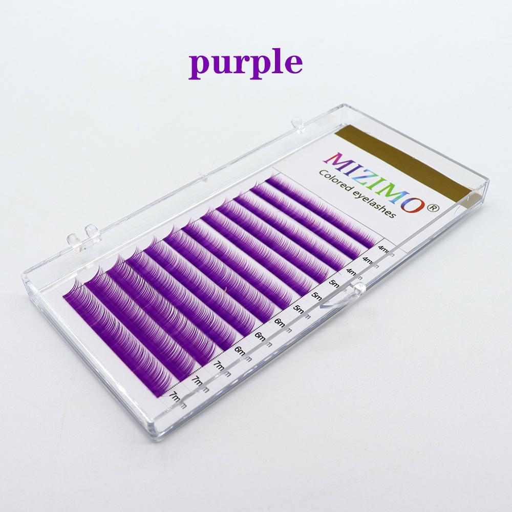 

Цвет ресниц 0,07 черный, синий, красный, розовый, коричневый, фиолетовый, белый, нижние ресницы, накладные брови Mix4-5-6-7 мм для наращивания нижних ресниц фиолетовый