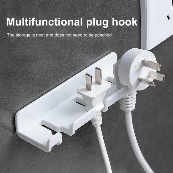 Power Plug Hook Punch-free Universal Toothbrush Multifunctional Steady Wall Hanger for Bathroom