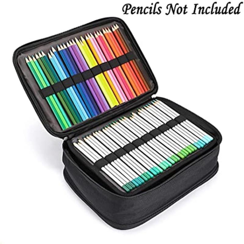 Trousse à crayons 300 emplacements Grande capacité Sac à stylos Sac de rangement pour crayons de couleur Organisateur de crayons Porte-crayons de couleur