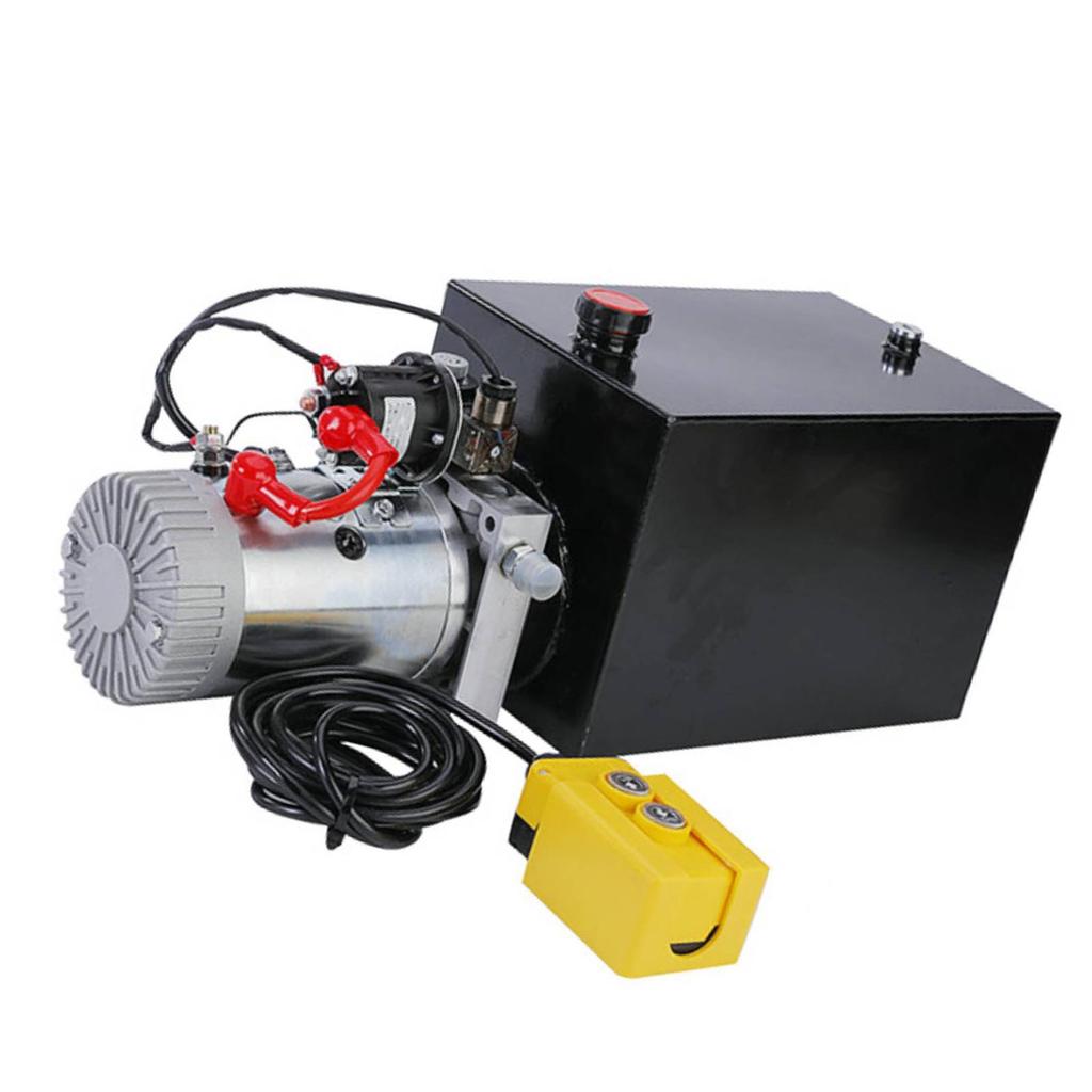 Hydraulic Power Unit DC Motor Single Acting Hydraulic Pump for Dump Trailer Lifting 12L 12.68 Quart Capacity