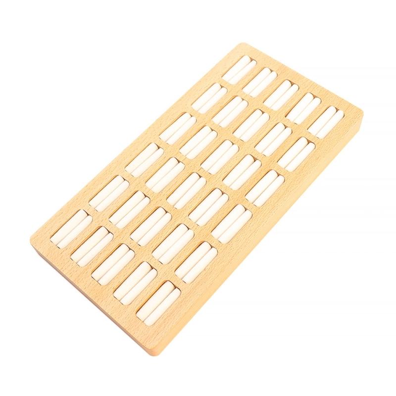 

Elegant 30 Slot Wood Rings Storage Tray Sturdy Wood Jewelry Organizers Tray 30 SlotsDisplay Holder for Rings and More
