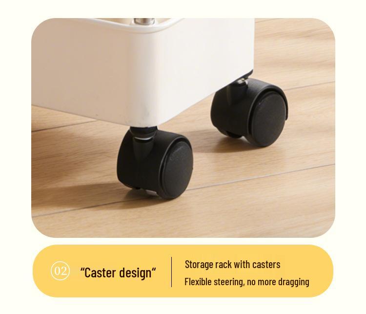 Mobile Multi-layer Floor Storage Rack for Bathroom, Kitchen, and Living Room