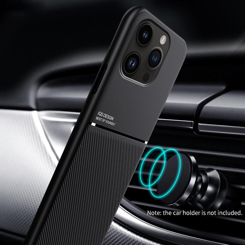 Luxusní kožené pouzdro pro iPhone 14 13 12 11 Pro Max Mini XS X XR 8 7 Plus SE 2020 Vestavěný kovový držák krytu do auta A