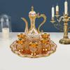 Vintage Turecká kávová souprava s 6 šálky a podnosem Nádherná čajová souprava Narozeninový dárek Domácí dekorace Kuchyňské doplňky Baristické nástroje