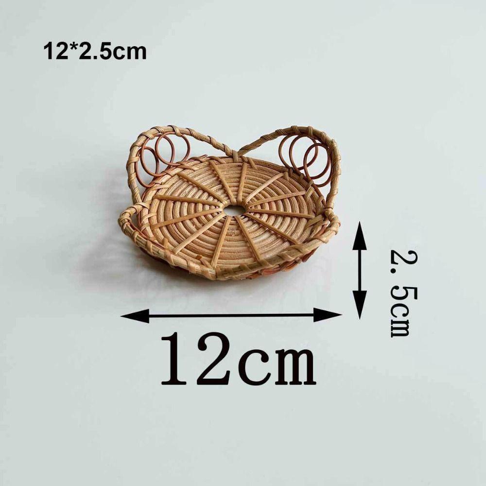 Hardness Rattan Wicker Woven Serving Baskets Rattan Basket  Restaurant Serving Tabletop Display